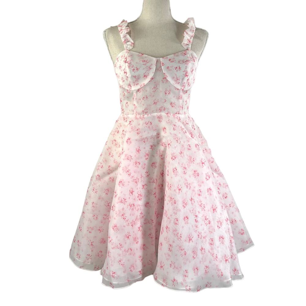 Anthropologie Selkie The Sunny Dress Floral Rose Fit and Flare Fairy Kei - Picture 2 of 10